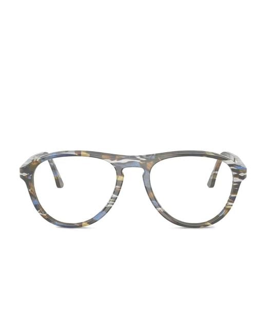 Persol Gray Round-Frame Glasses