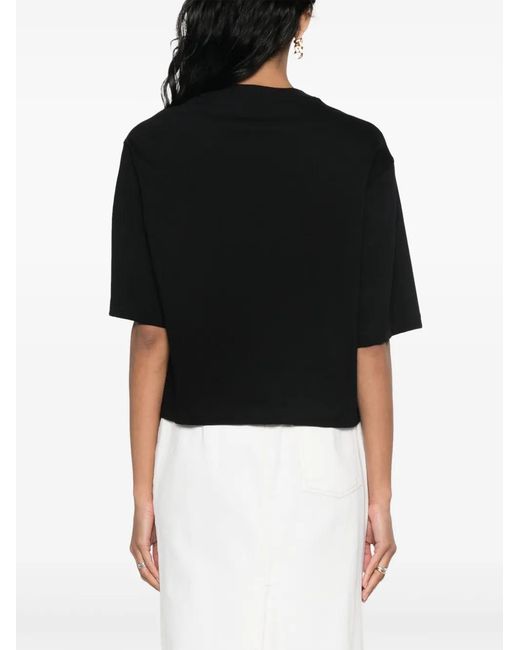 Versace Jeans Couture Black Logo-Print Cotton T-Shirt