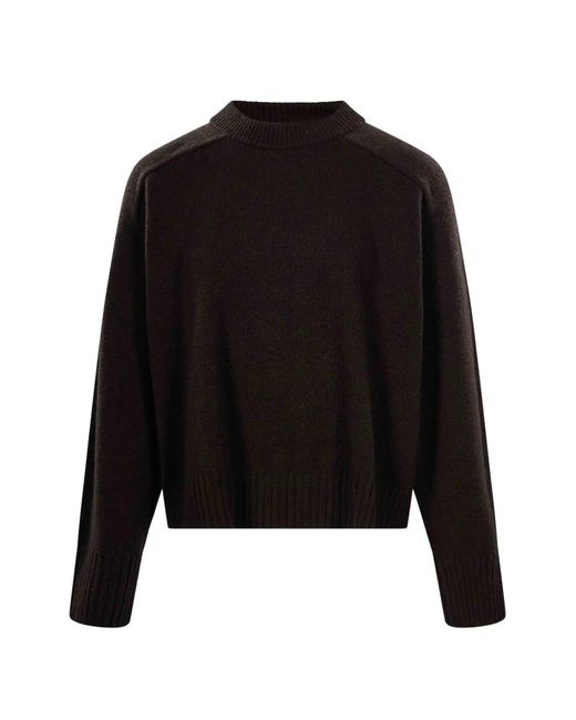 Soeur Black Ribbed-Knit Raglan-Sleeve Sweater