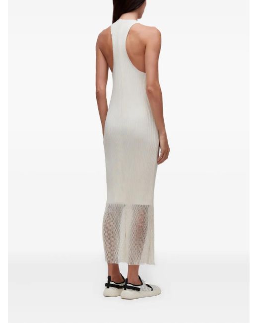 Osklen Gray Plissé-Effect Panelled Dress