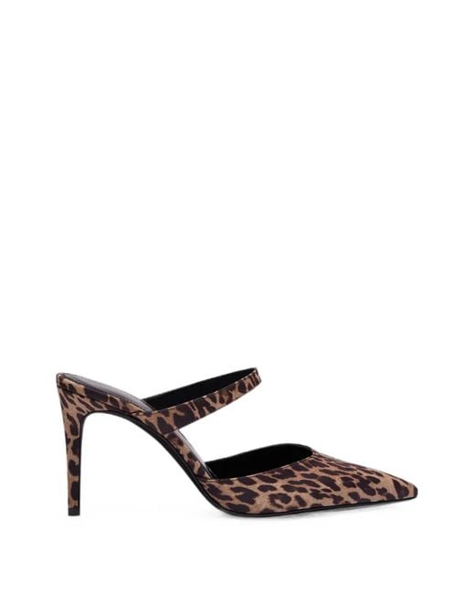 Stuart Weitzman White Stuart Power Leopard-Print Mules