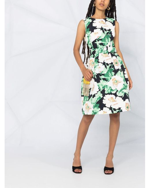 black printed belted dress