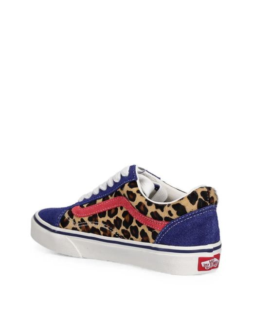 Vans White Old Skool Leopard-Print Sneakers