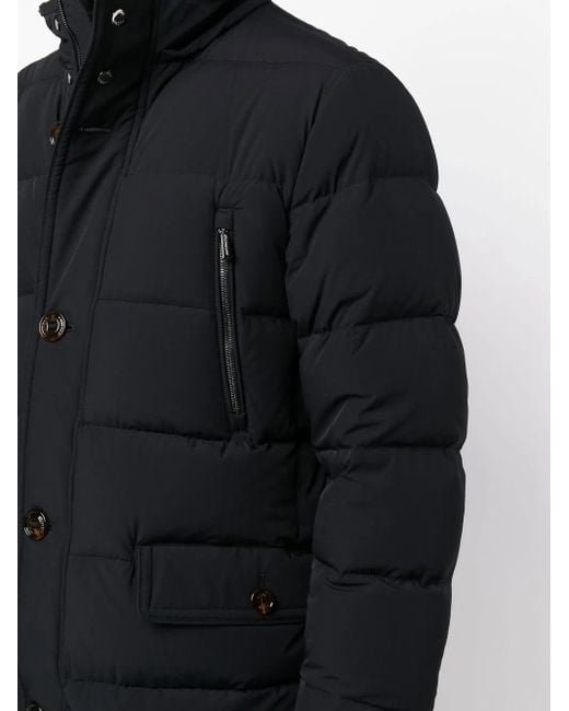 Moorer Blue Button-Down Padded Coat for men