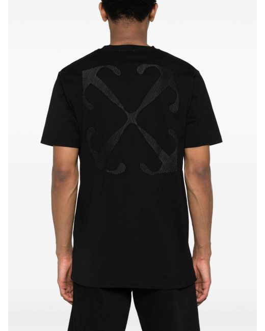 T-shirt en coton à logo brodé Off-White c/o Virgil Abloh pour homme en coloris Black