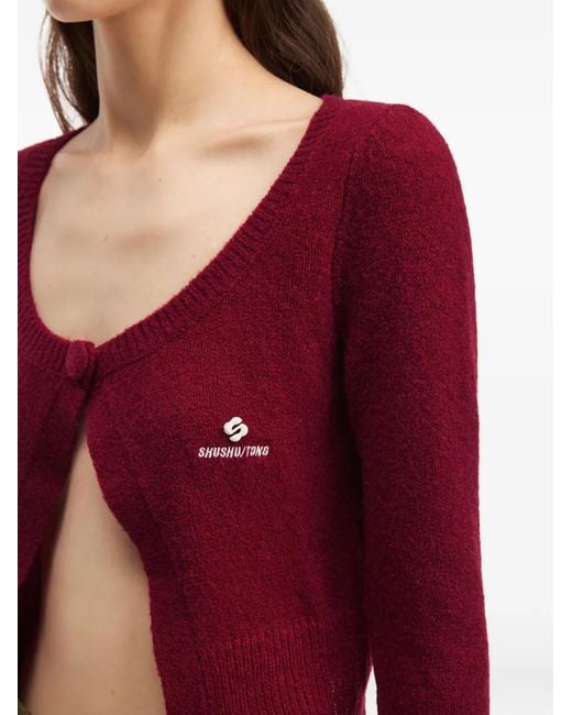 ShuShu/Tong Red Button Logo Cardigan