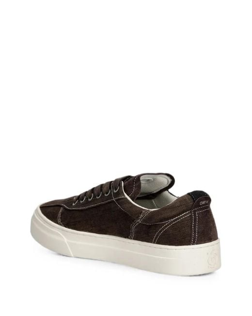 Stepney Workers Club Brown Omni Frayed Topstitched Sneakers for men