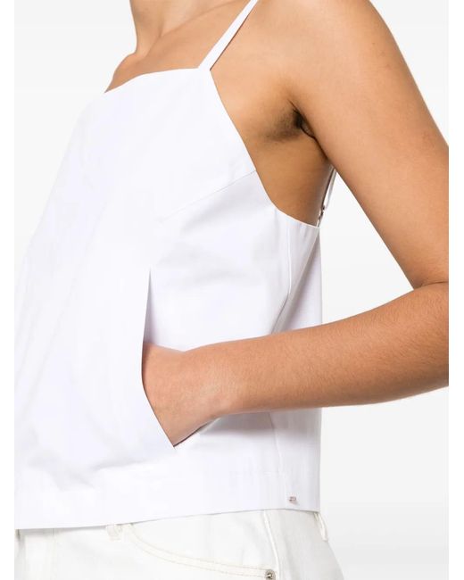 Sportmax White Sleeveless Cotton Top