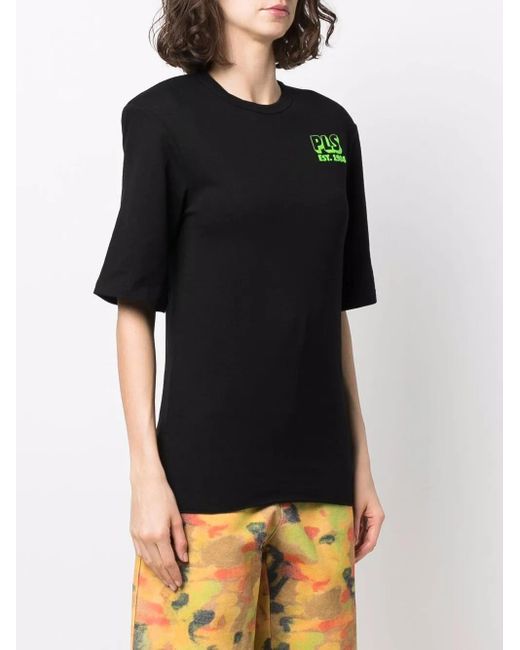 Philosophy Di Lorenzo Serafini Black Cotton Logo-Print T-Shirt