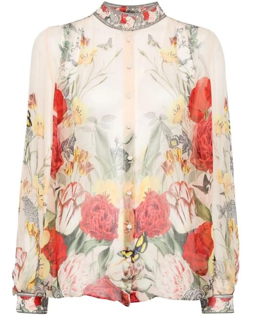 Camilla Red Oberteil Mit Blumen-Print