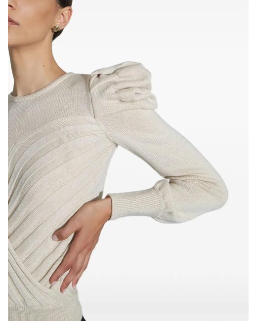 Violante Nessi White Puff-Sleeve Sweater