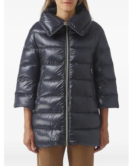 Herno Black Cleofe Quilted High-Neck Jacket