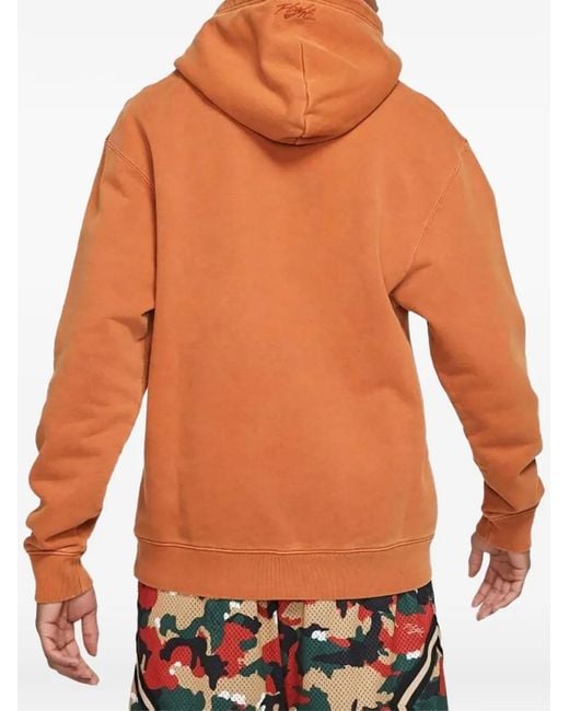 Nike Orange Logo-Patch Hoodie for men
