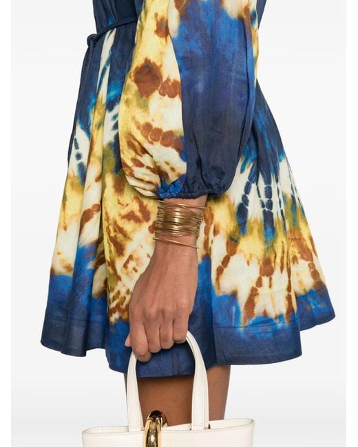 Abito Corto Martine Con Cintura di ALÉMAIS in Blue