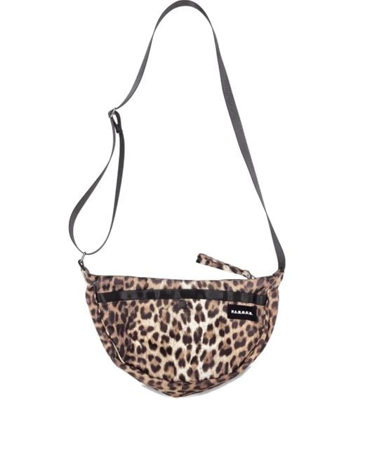 P.A.R.O.S.H. White Leopard-Print Zip Shoulder Bag