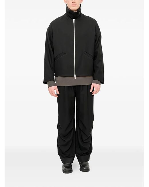 DEVOA Black Zip-Up Jacket for men