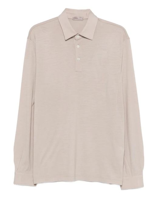 Herno Poloshirt Met Lange Mouwen in het Natural voor heren