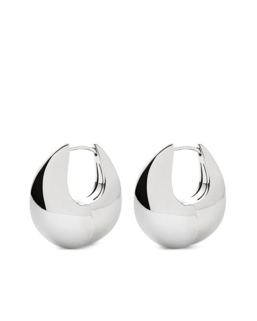 Orecchini A Cerchio Sculptural Pebble di Missoma in White