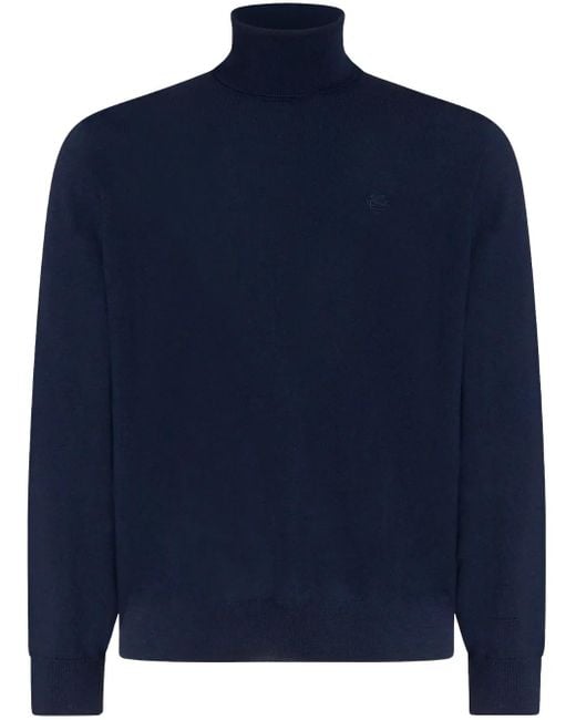 Etro Refined T-Neck Sweater in Blue für Herren