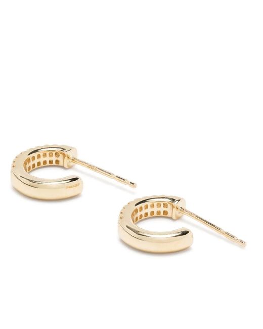 Mizuki Metallic 14Kt Diamond Hoop Earrings