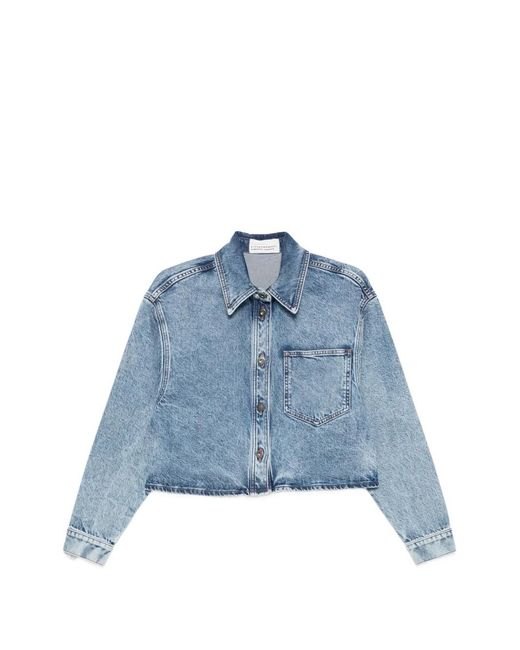 Liviana Conti Blue Button-Front Denim Jacket