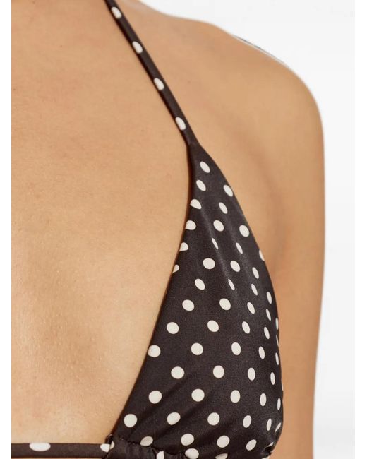 Matteau Brown Polka-Dot Triangle Bikini Top