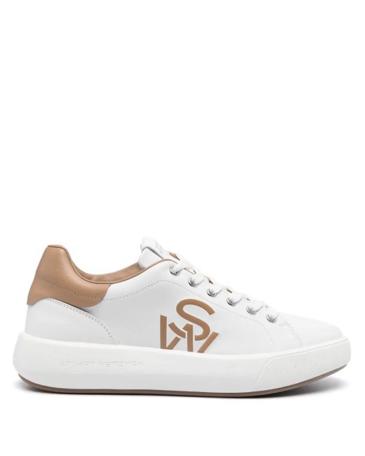 Stuart Weitzman White Sw Pro Leather Sneakers