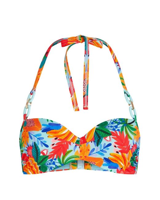 Marlies Dekkers Red Paradisa Floral-Print Bikini Top