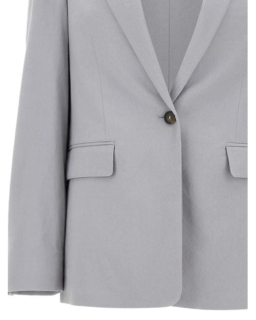 Vince Gray Flap-Pocket Button Blazer