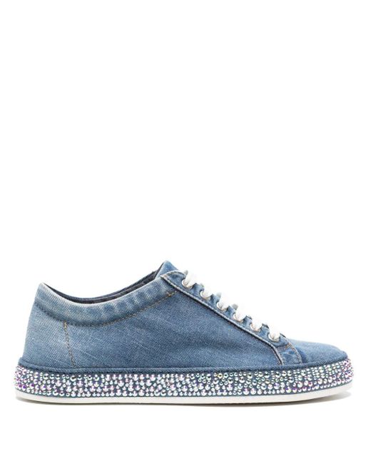 Le Silla Blue Andrea Crystal-embellished Sneakers