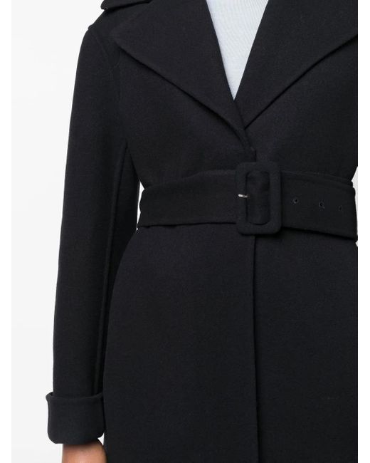 Jil Sander Black Long-Sleeve Belted Wool Coat
