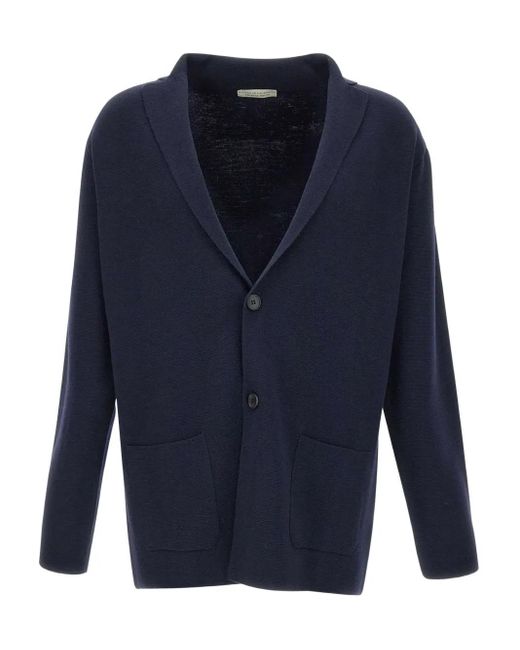 Cardigan En Laine À Revers Pointus FILIPPO DE LAURENTIIS pour homme en coloris Blue