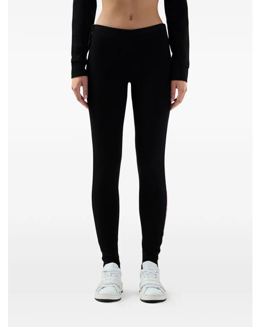 Gcds Black Logo-Tape Leggings