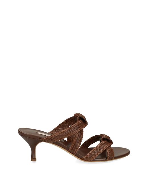 Casadei Brown Julia Woven Knotted Sandals