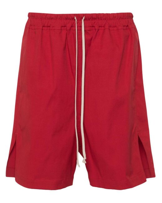 Rick Owens Red Boxers Poplin Shorts for men
