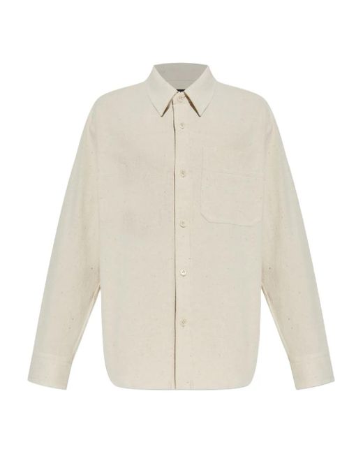 A.P.C. White Cotton Button-Up Shirt for men