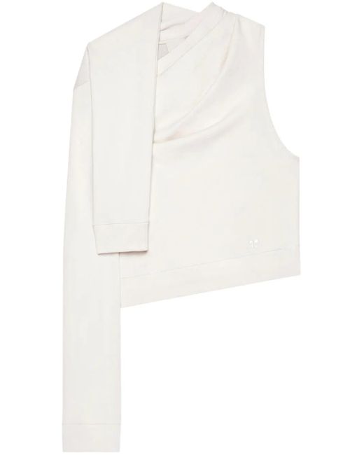 Courreges White Asymmetric Off-Shoulder Sweatshirt