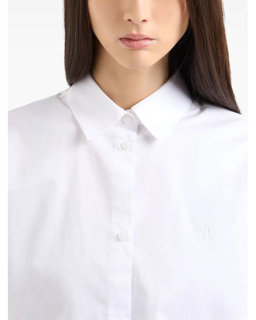 ARMANI EXCHANGE White Hemd Mit Logo-Stickerei