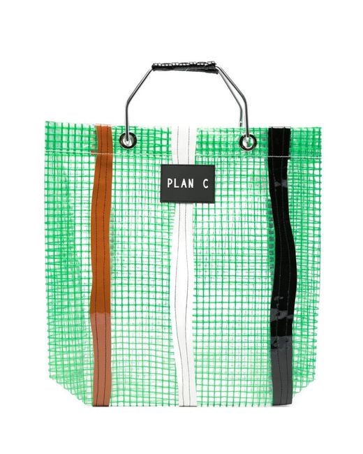 Plan C Green Logo-Patch Tote Bag