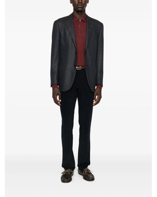 Corneliani Blue Two-Button Patch-Pocket Jacket for men