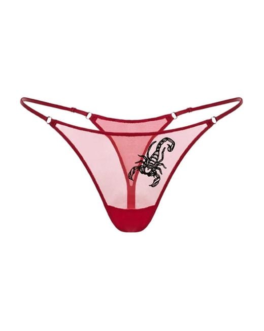 Zhilyova Embroidered Sheer Thong