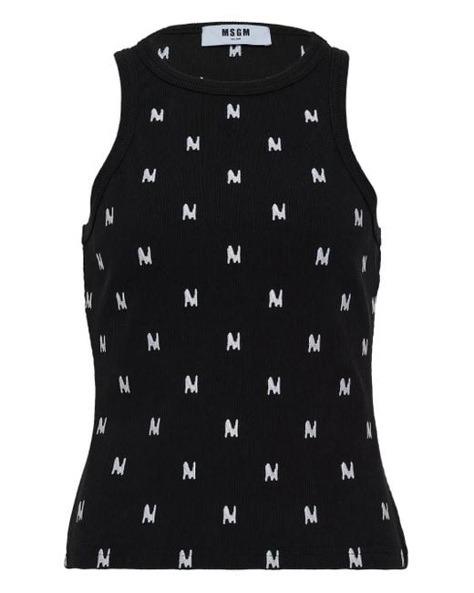MSGM リブ タンクトップ Black