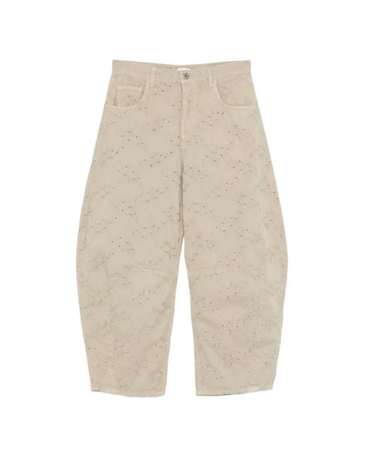 Liu Jo White Logo Detail Floral Trousers