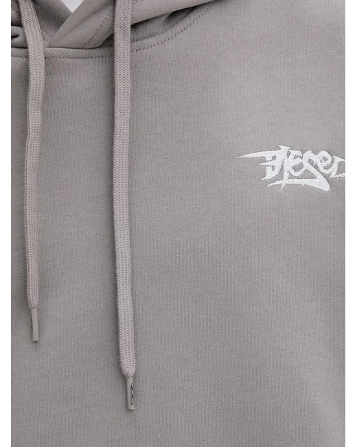 DIESEL Gray Hoodie -Macs-Hood-V2 À Logo Brodé for men