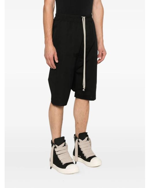 Rick Owens Black Drawstring Pods Shorts for men