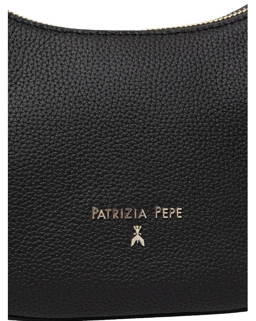 Patrizia Pepe Black Logo-Lettering Cross Body Bag