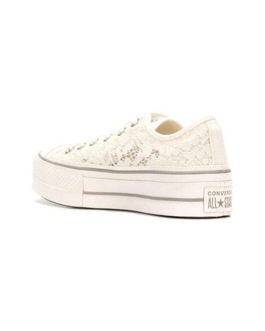 Baskets en dentelle à semelle plateforme Converse en coloris Blanc | Lyst