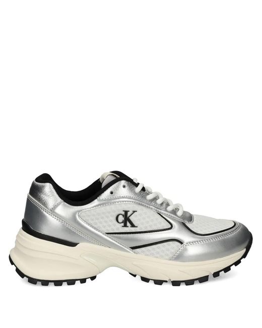 Calvin Klein White Logo-Detail Sneakers