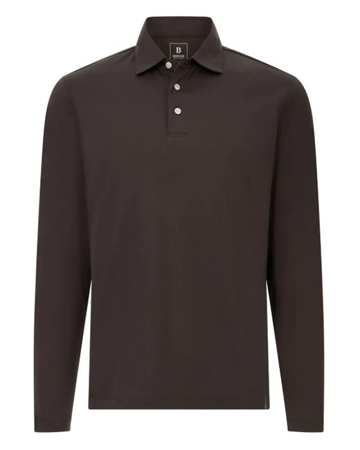 BOGGI Men's Brown Long-Sleeve Polo Shirt
