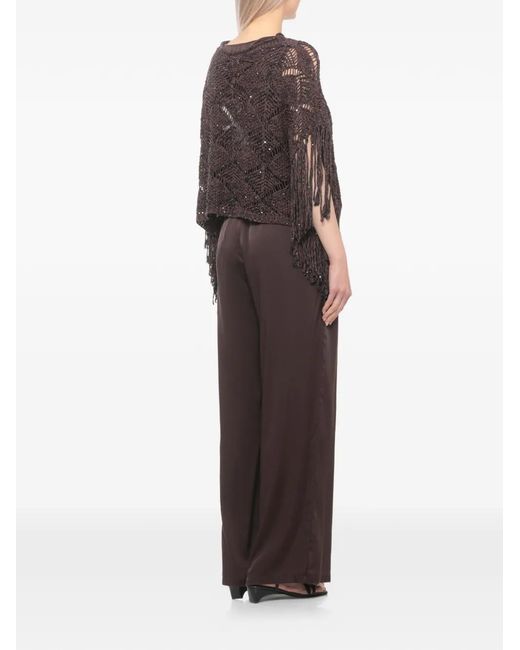 Antonelli Black Sequin-Embellished Fringed Sweater